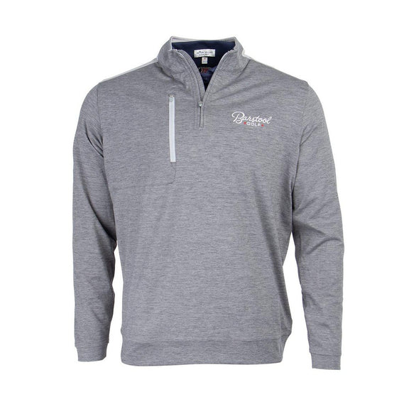 Peter Millar x Barstool Golf Bowen Performance Quarter Zip-Pullovers-Fore Play-Grey-S-Barstool Sports