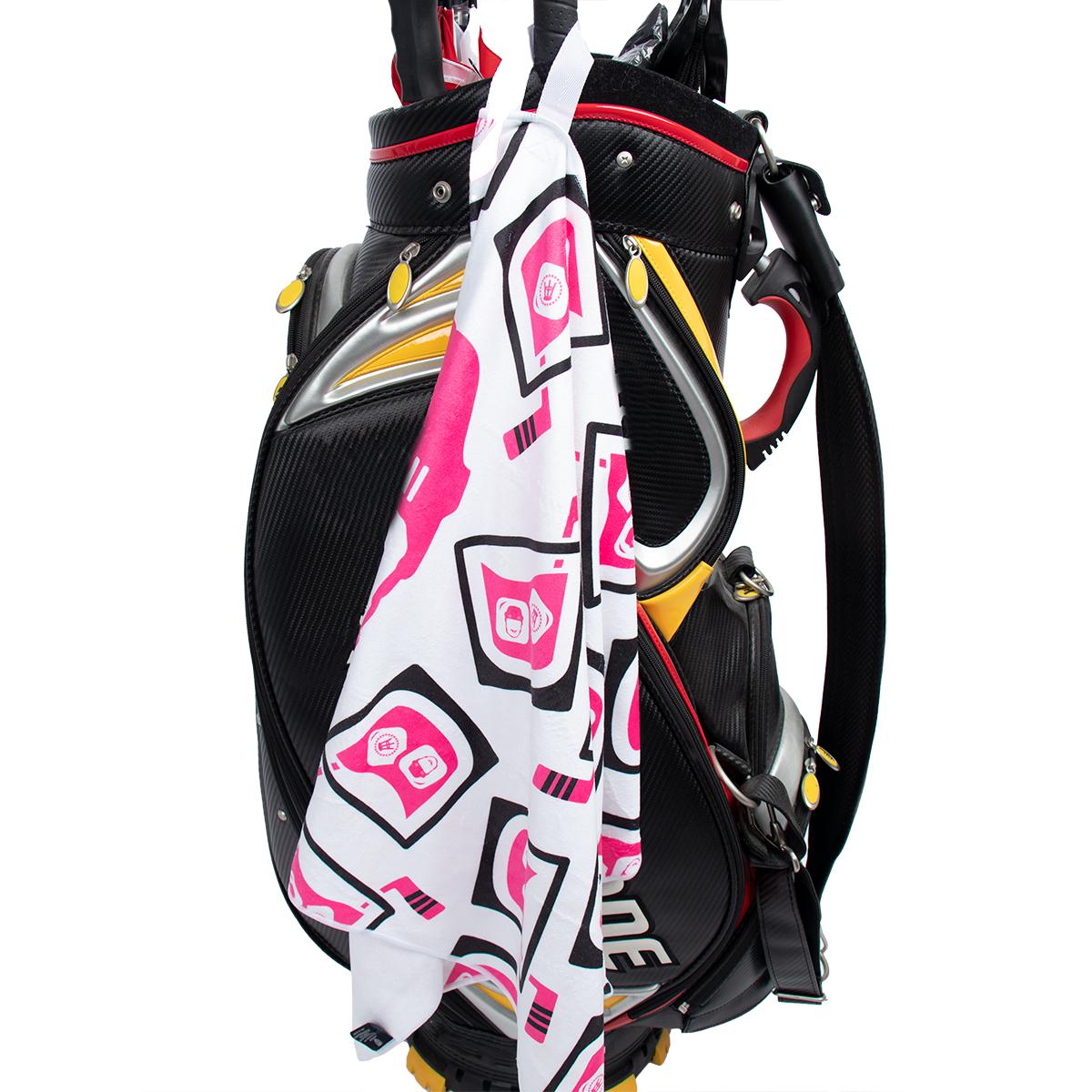 Pink Whitney Cocktails Golf Towel-Golf Accessories-Pink Whitney-White-One Size-Barstool Sports