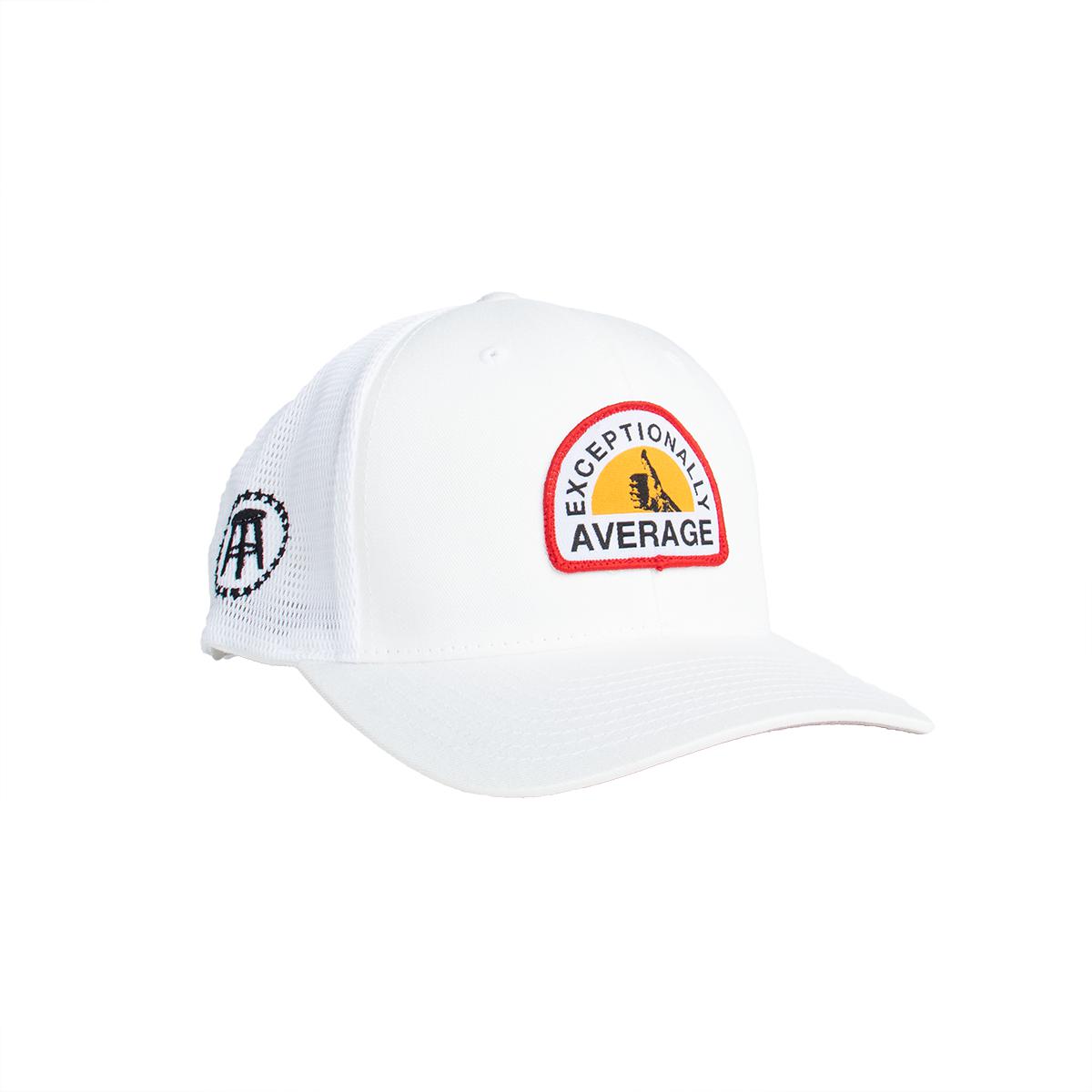 Exceptionally Average Patch Trucker Hat-Hats-PlanBri Uncut-White-One Size-Barstool Sports